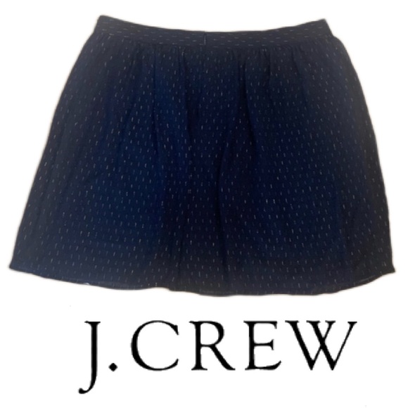 J. Crew ~ Navy & Gold Thread Lined Knee Length Skirt Size 20 - Picture 2 of 8